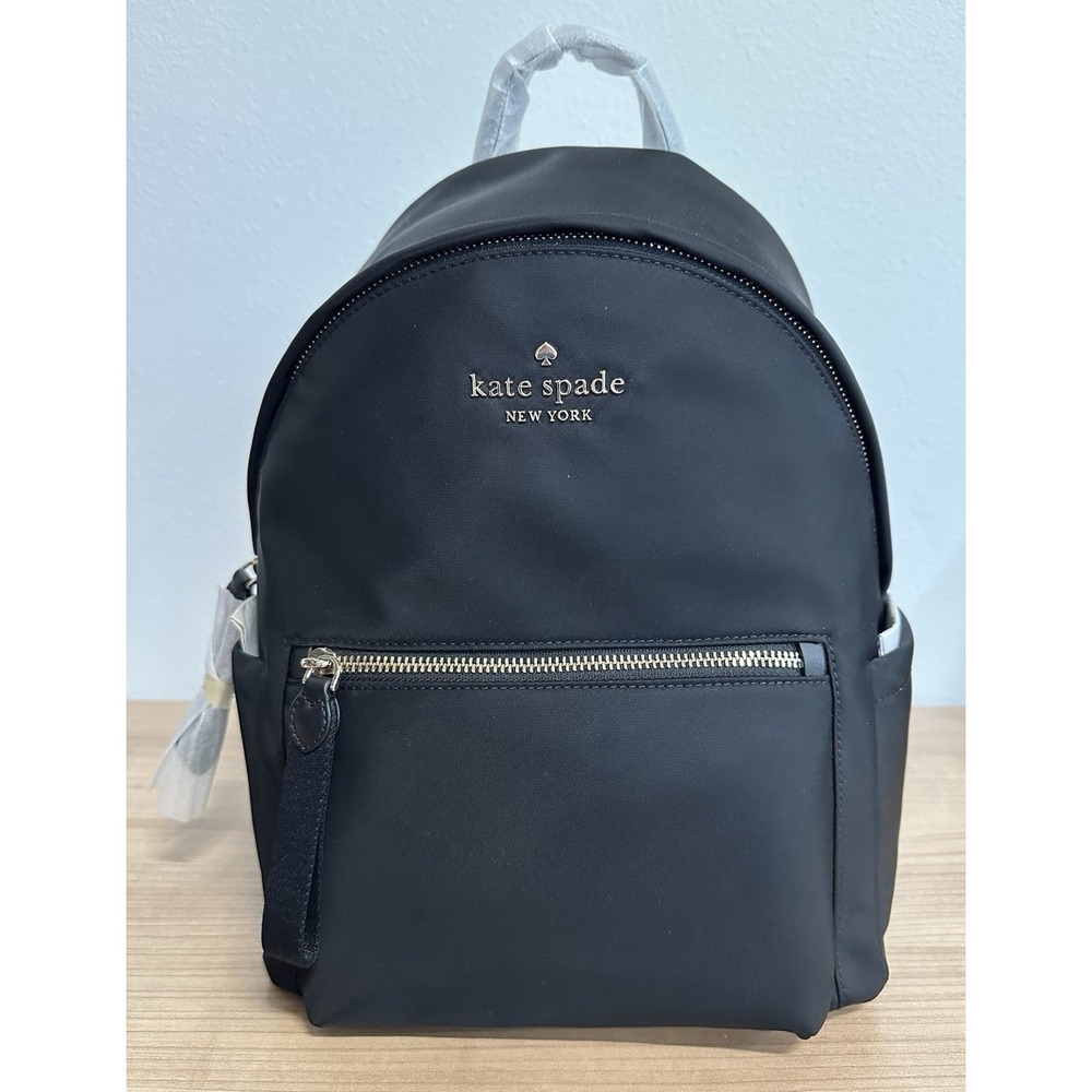 NEW Kate Spade Backpack Nylon Medium Black Chelsea NWT